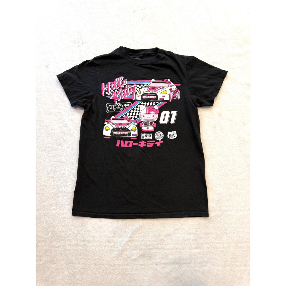 Hello Kitty Sanrio Tokyo Speed Racing Black Graphic T-Shirt Small Hybrid Apparel